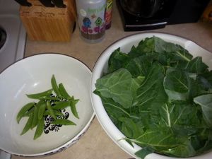snap peas and collards 